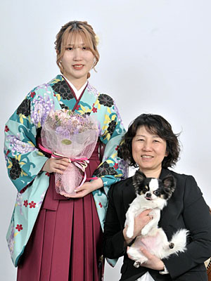 卒業式記念撮影+愛犬